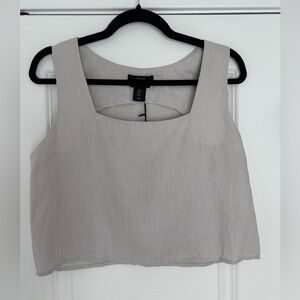 Tahari Light Gray Crop Top